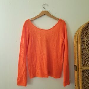 Brodie Cashmere Orange Scoop Neck Sweater